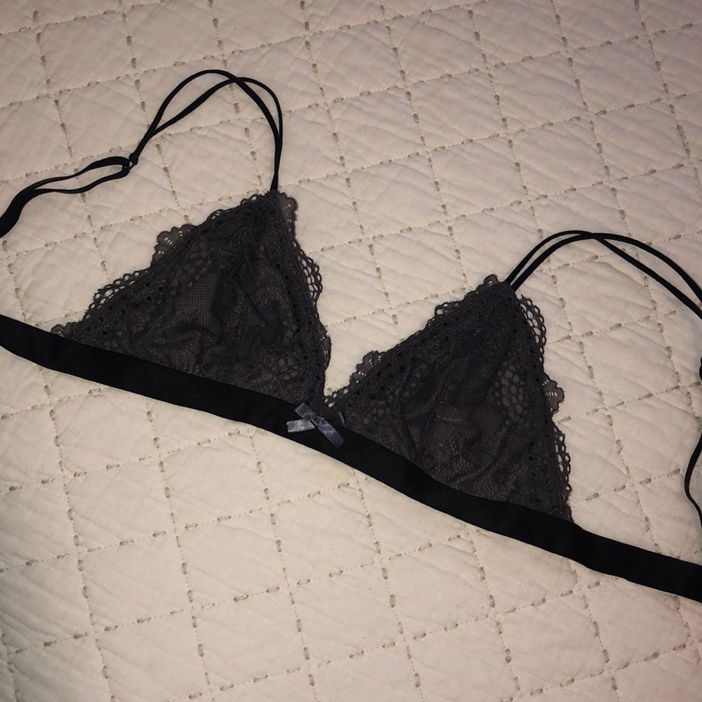 Gray and Black Bralette